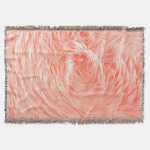 Coral Fluffy Päls: 2019 Trend. Filt
