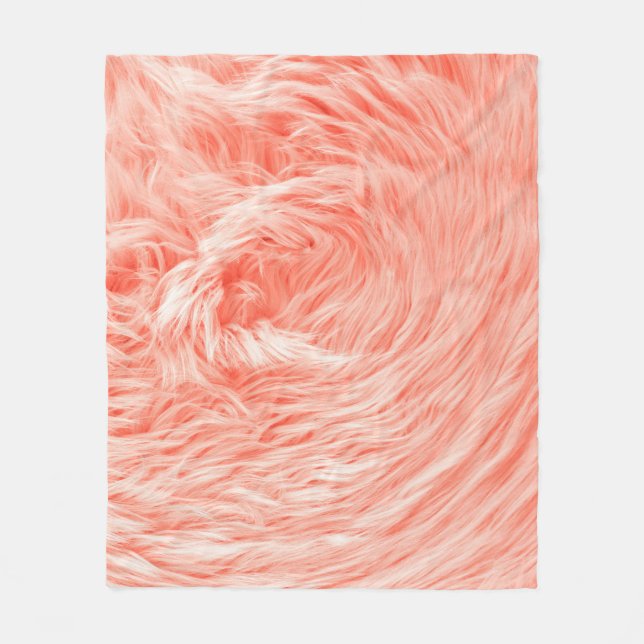 Coral Fluffy Päls: 2019 Trend. Fleecefilt (Framsidan)