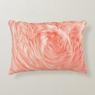 Coral Fluffy Päls: 2019 Trend. Prydnadskudde
