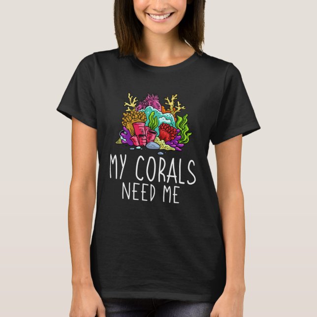 Coral Frag Reef Aquarium Fish Tank Aquarist T Shirt (Framsida)