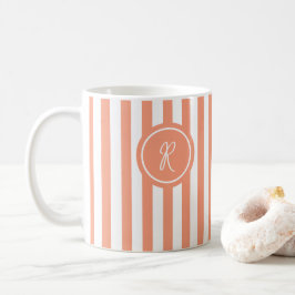 Coral Fransk Beach Rand Personlig Monogram Kaffemugg