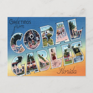 Coral Gables Florida Large Brev vykort