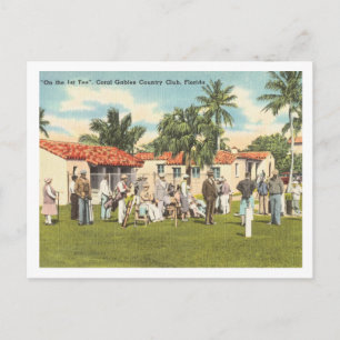 Coral Gables Florida vintage golfare Vykort