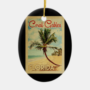 Coral Gables palmträdvintage resor Julgransprydnad Keramik
