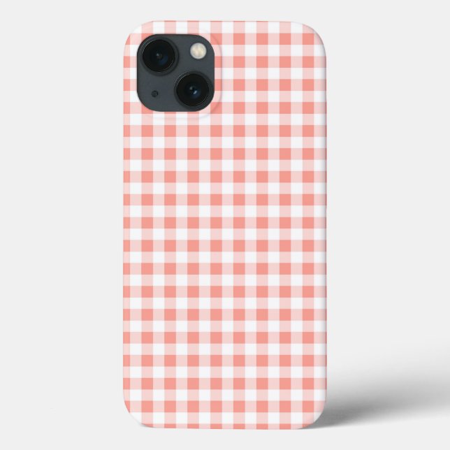 Coral Gingham Check iPad-ärendet (Baksida)