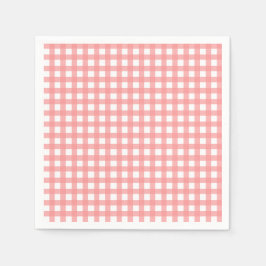 Coral Gingham Papper Napkins Pappersservett