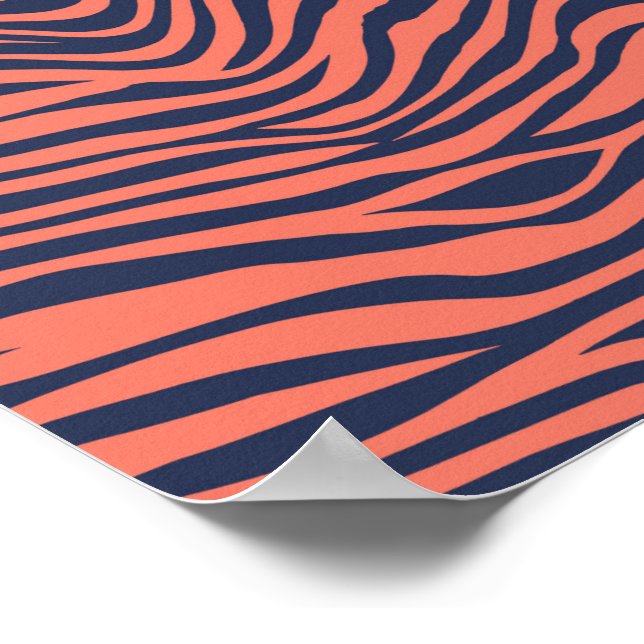 Coral Glamous Tiger Rand Animal Print Poster (Hörn)
