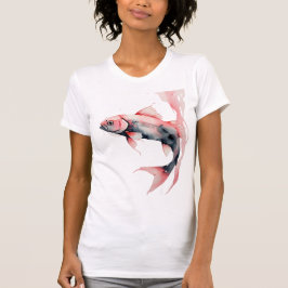 Coral Glow Fish – Watercolor Elegance T Shirt