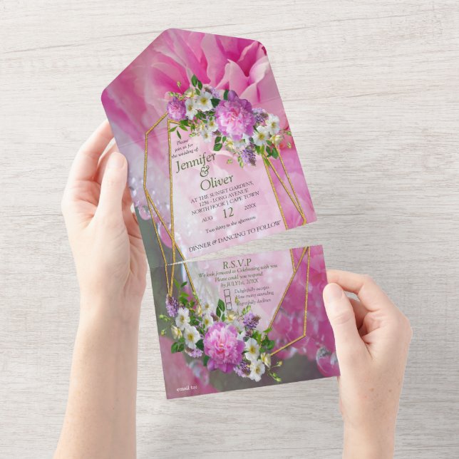 Coral, Grass & Peony-rosa Blooms (Tearaway)