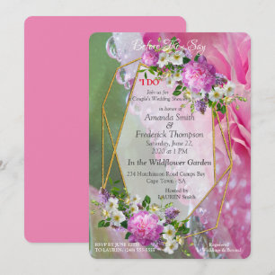 Coral, Grass & Peony-rosa Blooms Inbjudningar
