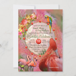 Coral, Grass & Peony-rosa Blooms Inbjudningar