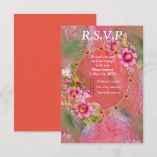 Coral, Grass & Peony-rosa Blooms OSA Kort