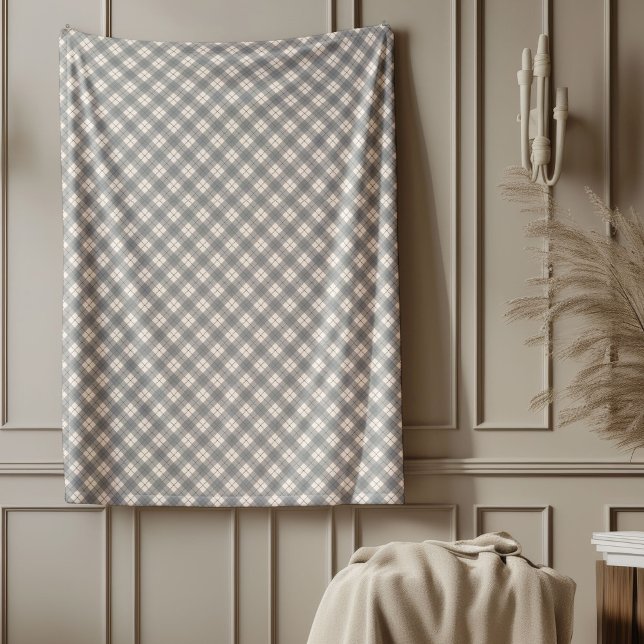 Coral Grått Tartan Throw Blanket i Mysigt design Fleecefilt (Coral Grey Tartan Throw Blanket in Cozy Design)