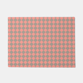Coral Gray Checker Diamond Pattern