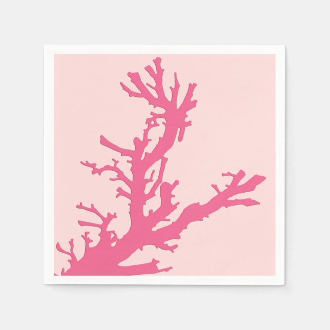 Coral gren - korallets rosa pappersservett (Framsidan)