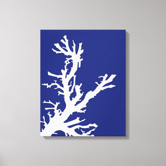 Coral Gren, Navy Blue and White Canvastryck (Framsida)
