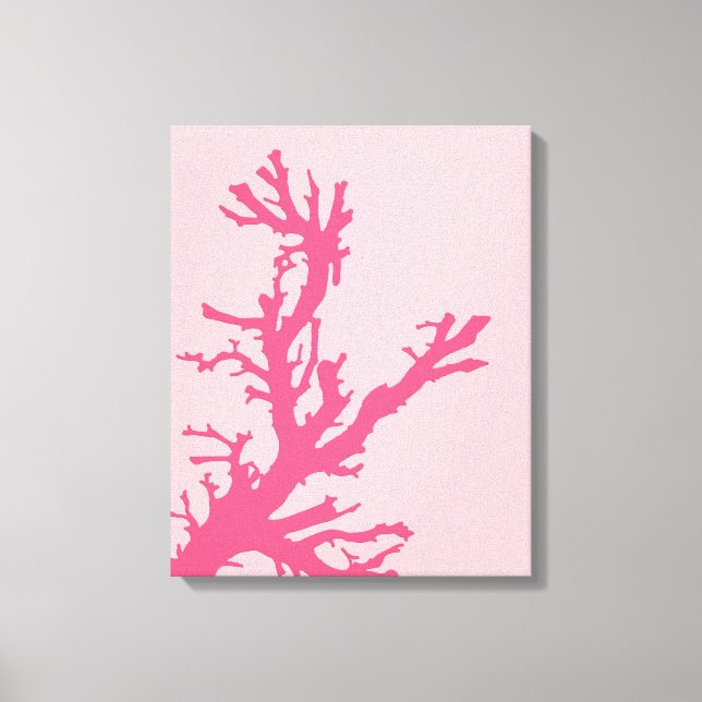 Coral Gren, Rosa i koraller Canvastryck (Framsida)