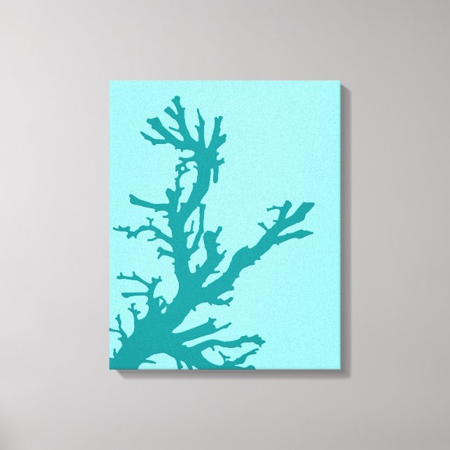 Coral Gren, Turquise och Light Aqua Canvastryck (Framsida)