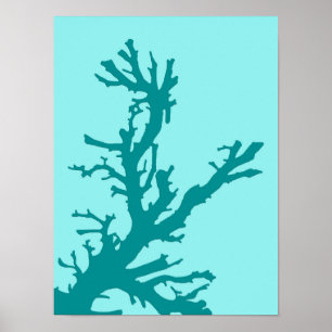 Coral Gren, Turquise och Light Aqua Poster