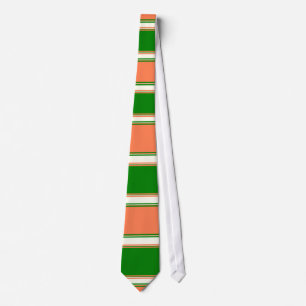 Coral Grönt och Ivory Horizontally Stripe Slips