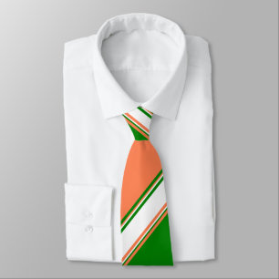 Coral Grönt och Ivory Stripe Tie Slips