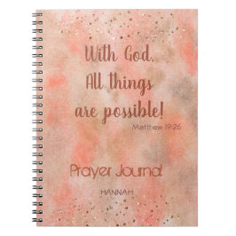 Coral Guld Mist Bible Verse Personlig Prayer Anteckningsbok