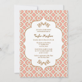 Coral Guld Moroccan Möhippa Inbjudan