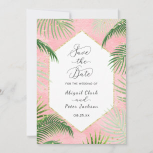 Coral Handflatan Tropical Botanical Gold Foil Spara Datumet