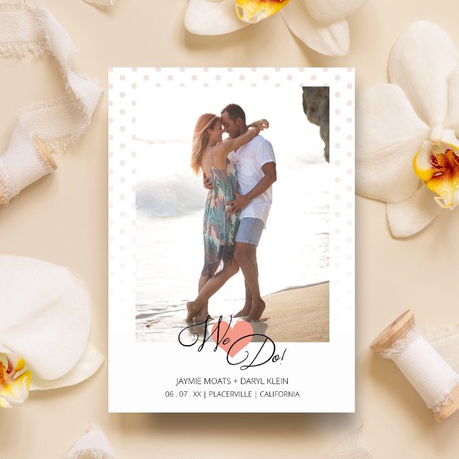 Coral Heart Vi citerar Polka dots Photo Bröllop (Skapare uppladdad)