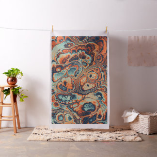Coral & Indigo Marmorceller Tyg