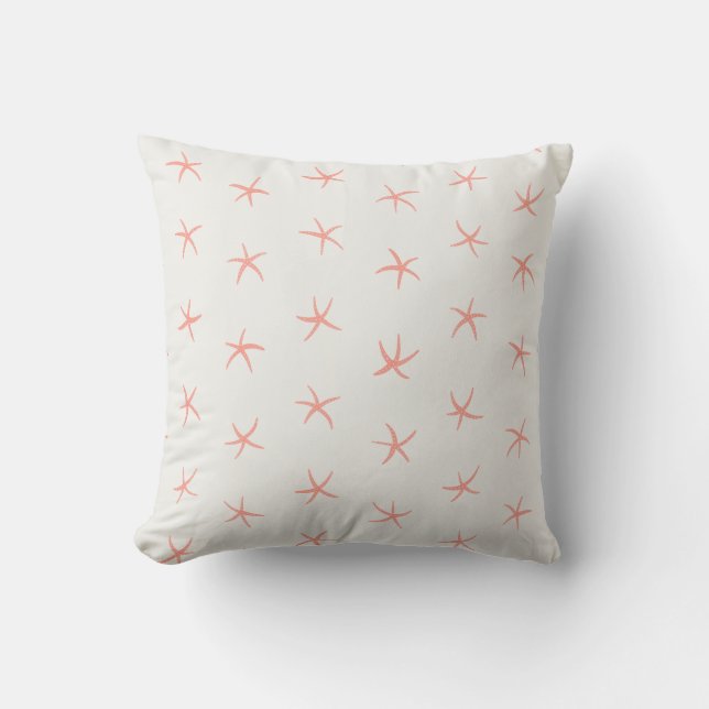 Coral Kärlek Starfish Mönster OffWhite Kudde (Framsida)