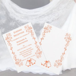Coral Klockor Scrollwork Wedding Reception Inbjudningar
