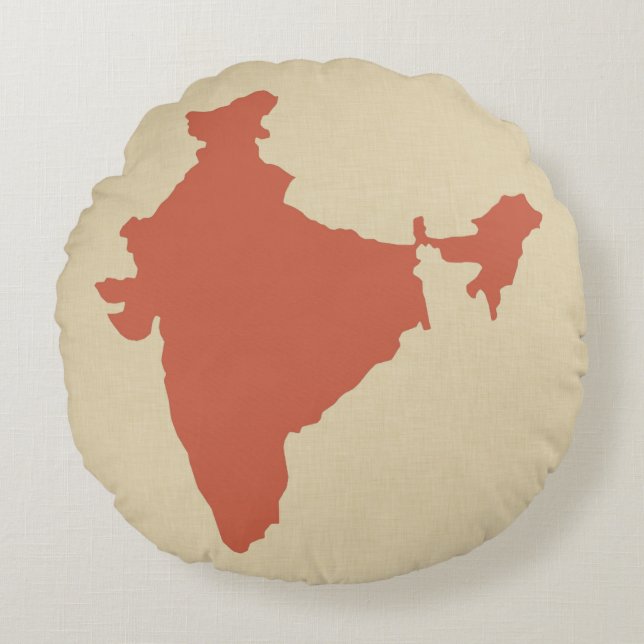 Coral Kryddstämningar Indien Rund Kudde (Framsidan)
