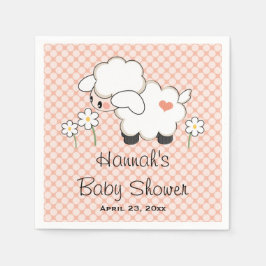 Coral Lamb Baby Shower Pappersservett