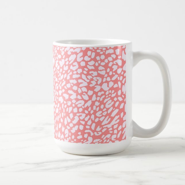 Coral Leopard Print Mönster Kaffemugg (Höger)