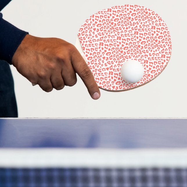 Coral Leopard Print Pingisracket (Insitu)