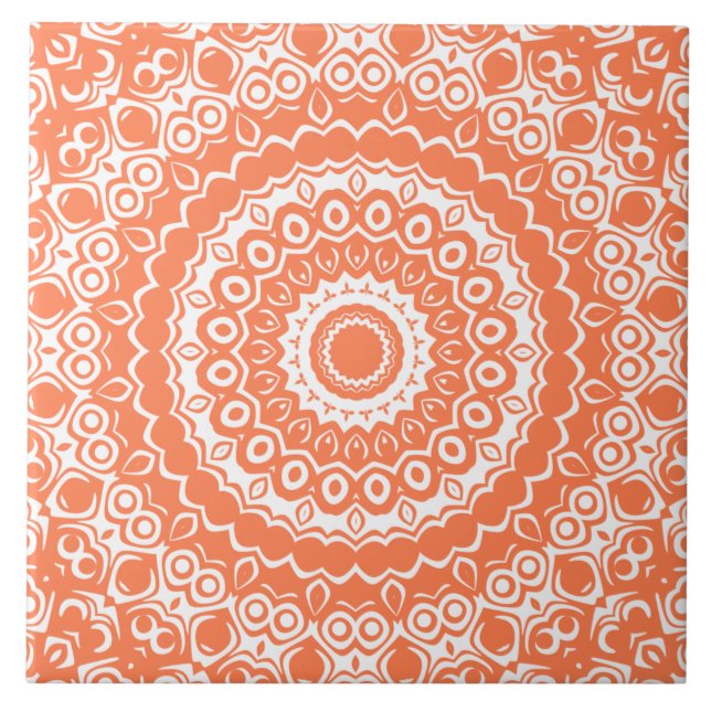 Coral Mandala Geometric Mönster Kakelplatta (Framsidan)