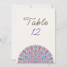 Coral Marble Stone Mandala Wedding Table Number Inbjudningar