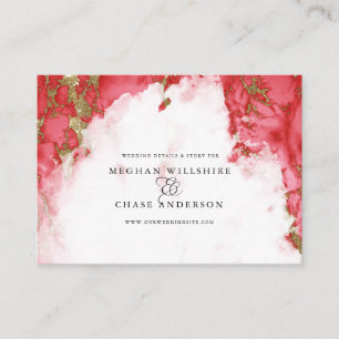 Coral Marble Watercolor Geode BarefootBride™ Visitkort