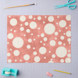 Coral Marble White Polka dots Mönster Decoupage