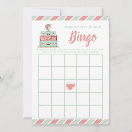 Coral mint babydusch bingo-spel inbjudningar