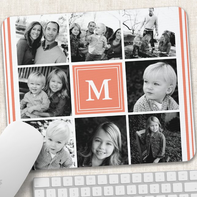 Coral Monogram Family Photo Collage Musmatta (Skapare uppladdad)