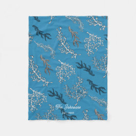 Coral Mönster Blue Coastal Beach House Fleecefilt