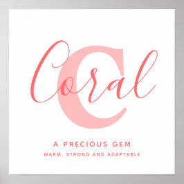 Coral namn betyder orange rosa personlig poster