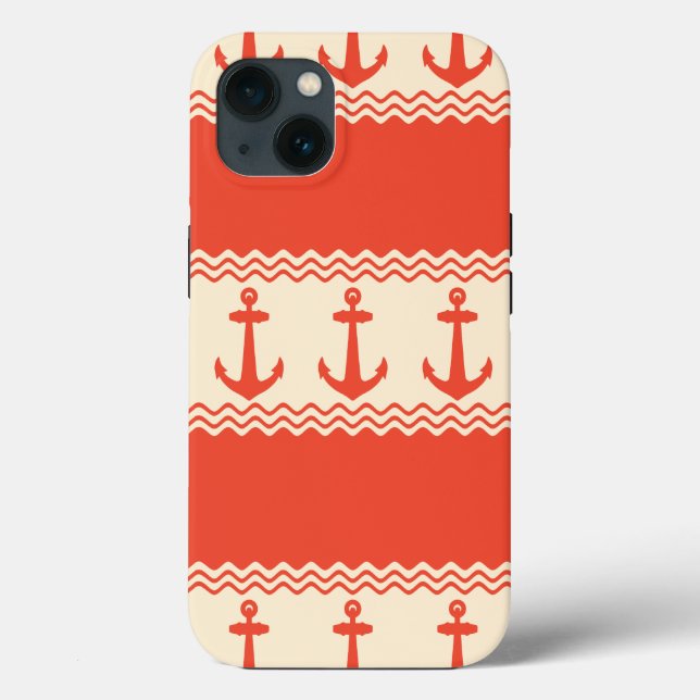 Coral Nautical Anchor Coastal Stripes (Baksida)