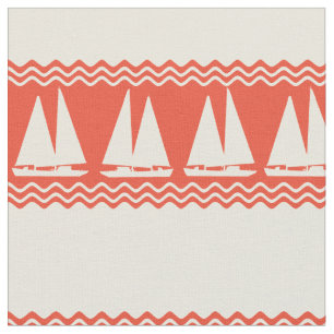 Coral Nautical Sailboat Coastal Rand Tyg