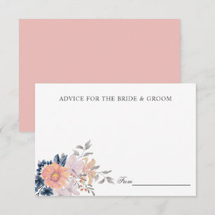 Coral & Navy Flowers Bröllop Advice eller recept I Inbjudningar