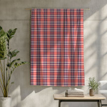 Coral Navy Tartan Throw Soft and Snyggt Accent