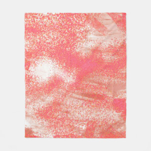 Coral och Beige Splatter Fleecefilt