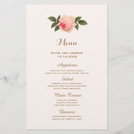 Coral och Guld Bröllop Menu